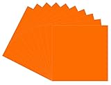 Orange Oracal 651 Vinyl, 10 Pack 12”x 12” Glossy Orange Permanent Adhesive Backed Vinyl Sheets for Indoor/Outdoor Lettering, Marking, Decorating, Car Decals, Window Graphics, for Cricut, Silhouette…