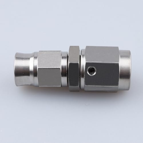 Image of Stainless Steel Straight Swivel Female -3AN 3 /8-24 Thread to AN3 Teflon PTFE Hose End Brake Fitting with Brass Olive Insert