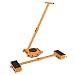 OrangeA Industrial Machinery Mover 6T+2X2.5T Capacity Machinery Moving Skates w/Steel Rollers Cap 360 Degree Rotation Machinery Mover Dolly with 39 Inch Push Rod (11T)