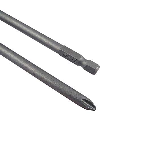 Wolfride 10pcs PH2 Long Magnetic Phillips Driver Bits 1/4 Inch Hex Shank Phillips Head Drill Bit Set Cross head screwdriver bits |5.9 Inch Length