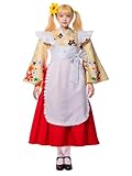 FAD-4U Japan Taisho Römischer Kimono Dienstmädchen Kostüm Set - Retro Japanisches Cosplay Outfit für Halloween Maid Café Bühnenaufführung