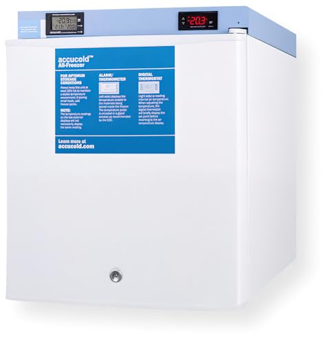 Accucold FS24LMED2 Medical Compact All-Freezer; 1.4 cu.ft Capacity; Digital Thermostat; Magnetic Door Gasket; High/Low Temperature Alarm; Designed to Store Sensitive Medical Materials; Manual Defrost