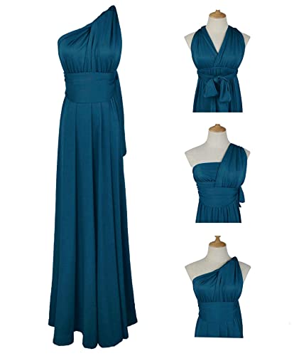 Image of Sexyshine Women's Backless Gown Dress Convertible Multi-Way Wrap Halter Cocktail Dress Bandage Bridesmaid Long Dresses