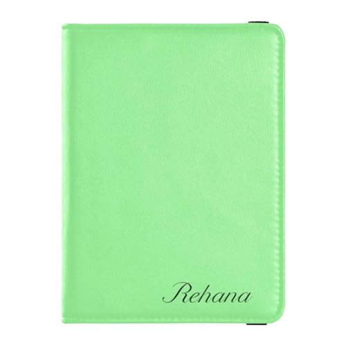 Custodia per passaporto pelle PU personalizzata custodia ultra sottile per per donne uomini carino libro da viaggio giallo Palegreen 1 size