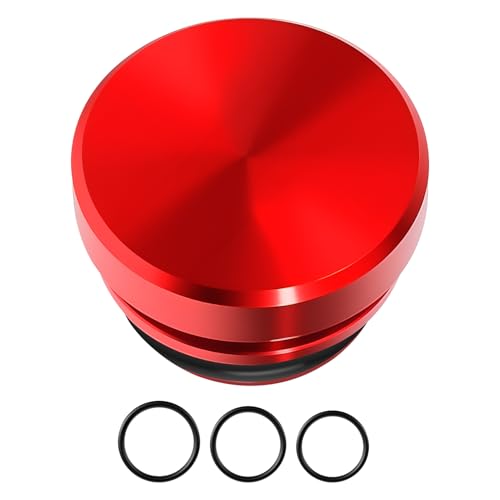 Image of Cigarette Lighter Cover, Dustproof Car Cigarette Lighter Plug Parts, Aluminum Plugs Cover, Waterproof Dustproof Cigarette Lighter Socket Cap for SUV Truck with 12V Power Source (Red)