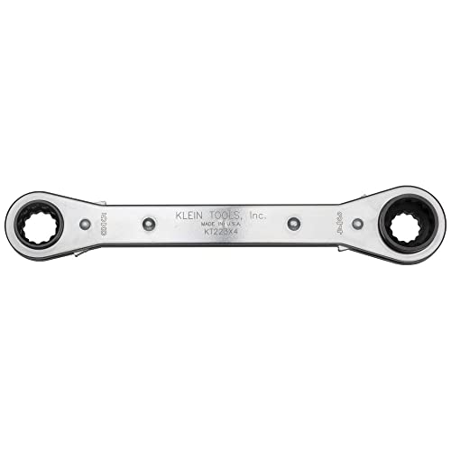 Klein Tools Kt223X4 Lineman's Ratcheting 4-In-1 Box Wrench With 1/2-, 9/16-, 5/8-, And 3/4-Inch Sockets #TOP3