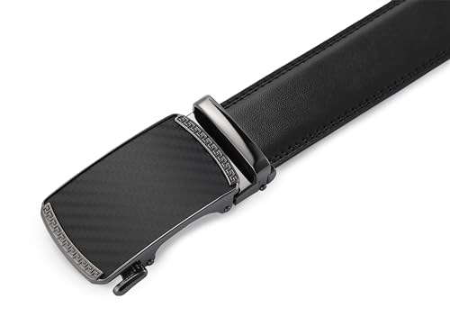 Image of Lingli Men's Belt,Ratchet Dress Belt with Automatic Buckle Brown /Black-Trim to Fit-35mm wide