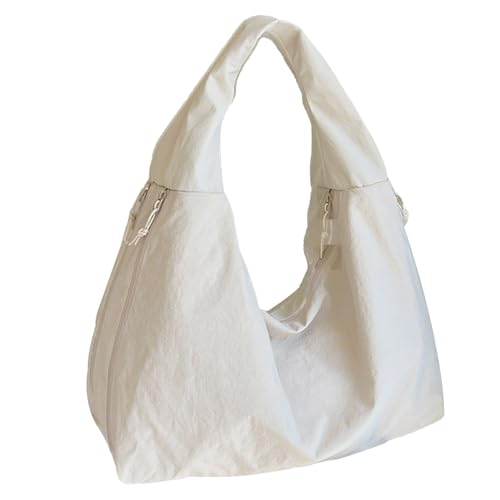 Slouchy Tote Bag for Women Large Nylon Shoulder Bag with Multiple Pockets Crescent Bag Underarm Hobo Bag for Travel Gym - Main Image