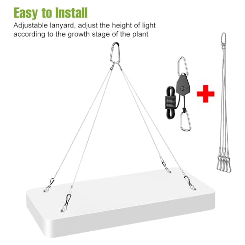 500W Full Spectrum LED Plants Growth Lights UV IR Indoor Seeds Fill Lamps Veg/Bloom Modes Dimmable Greenhouse Tent Hydroponic Lighting 100-277V for Gardening Succulent Cactus Bonsai wtih Hook US Plug