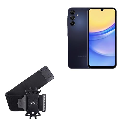 BoxWave Holster Compatible with Samsung Galaxy A15 5G - ActiveStretch Sport Armband, Adjustable Armband for Workout and Running - Jet Black