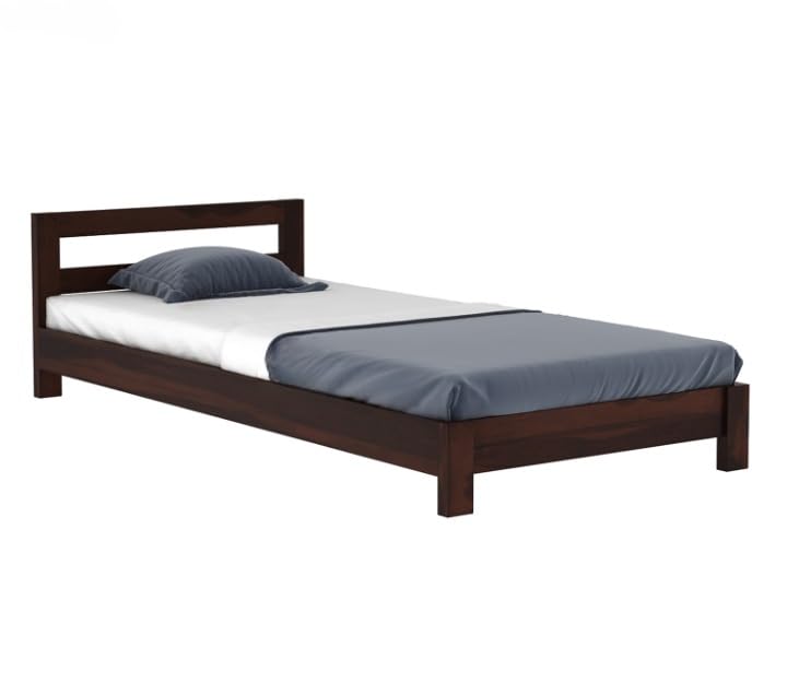 Image of Sheesham Wood Low Height Double Size Bed Without Storage Wooden Double Bed Cot Palang for Bedroom Living Room Furniture (Honey Finish) Mattress Size 4X6.5