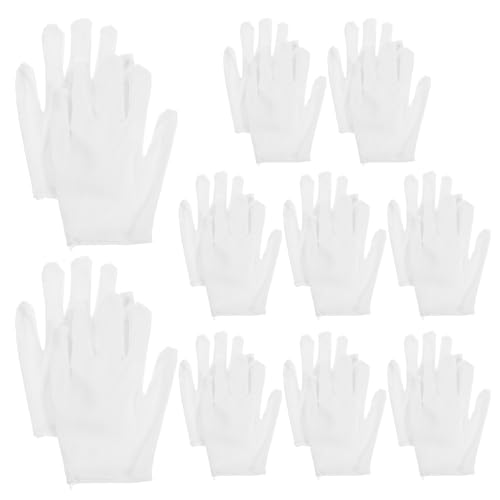 Guantes de algodón elásticos BETOOKY con protección ligera para trabajo, 10 pares