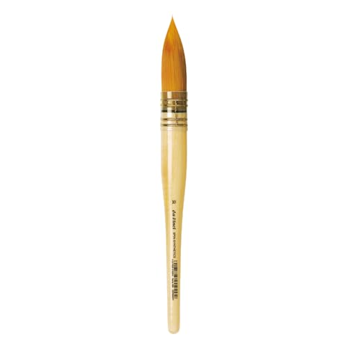 Image of da Vinci Watercolor Series 488 CosmoTop Spin Paint Brush, Round Synthetic with Lacquered Natural Handle, Size 10 (488-10)