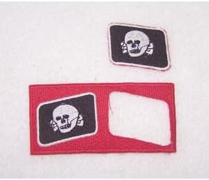 Juego de collar de calavera de muerte para planchar y coser en parche pequeño para chaqueta chaleco