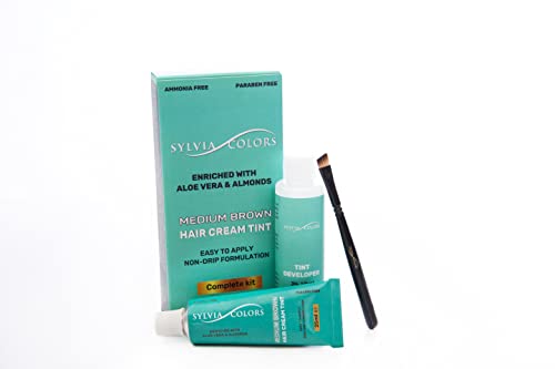 TINT KIT Hair Dye Cream | Brush | Mixing Dish | Liquid Oxidant 3% | Spot Coloring (Medium Brown) TINT KIT Hair Dye Cream | Brush | Mixing Dish | Liquid Oxidant 3% | Spot Coloring (Medium Brown)
