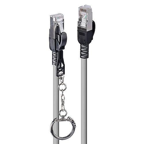 Lindy 1m Cable de Red Cat.6A S/FTP Locking Gris miniatura 1