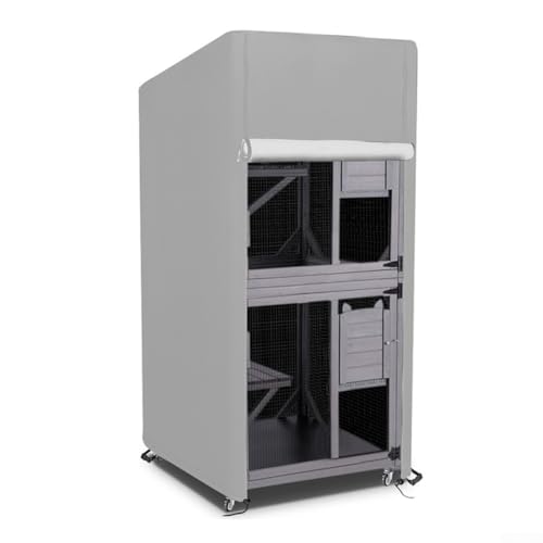 BlesConi Housse de niche d'extérieur en tissu Oxford 210D résistant aux intempéries pour cage de chien (63,5 x 63,5 x 158 cm)