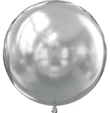 ADOINBY 36 Inch Metallic Silver Balloons, 9Pcs Giant Silver Balloons Jumbo Large Thick Big Latex Balloons for Birthday Baby Shower Wedding Anniversary Graduation Photo Shoot New Year Party Decorations
