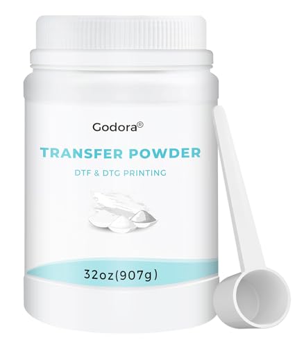 Godora DTF Powder White Digital Transfer Hot Melt Adhesive 907g / 32oz DTF PreTreat Transfer Powder for All DTF and DTG Printers DTF Hot Melt Adhesive Powder for All Fabric