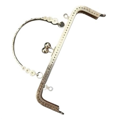 Marco de Cierre Metal con Beso, Marco for Bolso, Monedero, Herramienta Bricolaje, asa for, 1 ud para Carteras, Carteras y proyectos DIY(Gold,20.5cm)