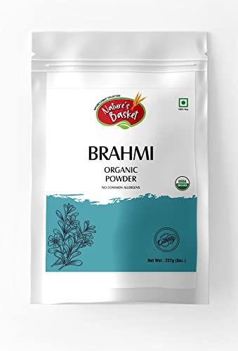 Nature's Basket Bacopa Powder – 100% Pure And Brahmi Powder Made From Bacopa Monnieri Leaves For Focus And Concentration – Helps Increase Mental Alertness, (227G) #TOP9