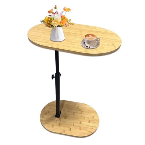 MYKAGS Table d'appoint en Forme de C, Table d'appoint pour canapé, Table d'appoints pour Salon, Plateau TV réglable en Hauteur, Table d'appoints pivotante...