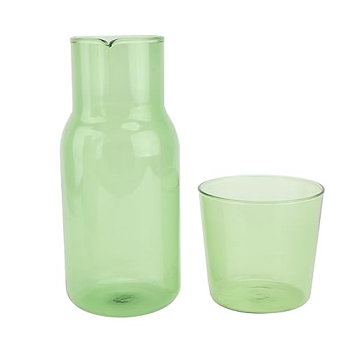 Set de vaso y jarra de vidrio borosilicato verde