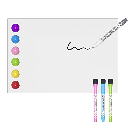 TMS Magnetic Whiteboard Sticker | Self-Adhesive Notice Board to Stick on Wall | Dry Erase Message Board for Office, Home or Kids | Use as Weekly Planner for Notes or Reminders A3 [42 x 30cm]