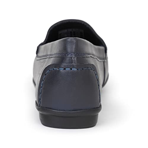 Image of Cassidy Unisex Slip-On Leather Loafer - Casual Office Shoe for Men and Women, Pull-On Dress Footwear