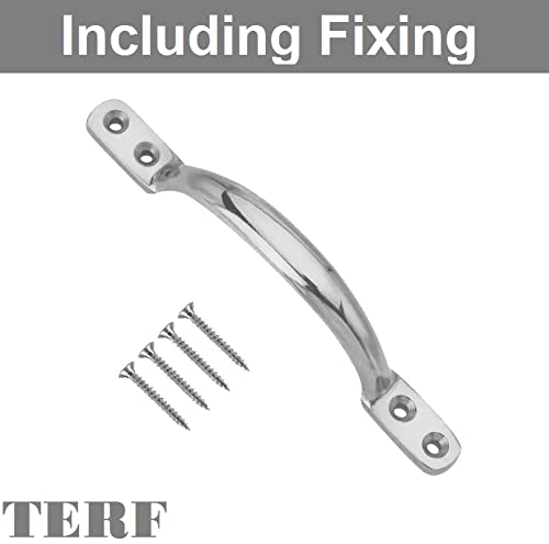 TERF® Traditional Polished Chrome Pull Handle 125mm (5 inch) Sash Sliding Window Handle Including Fixing Screw for Kitchen Cabinet Drawer Cupboard Door Window Pull Handle and Multi Use - Image 3