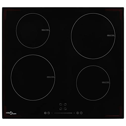 Vidaxl Placa Vitrocerámica De Inducción Con 4 Quemadores Táctil Cocina Accesorios Electrodomésticos Comedor Vidrio Resistente Al Calor Segura 7000W