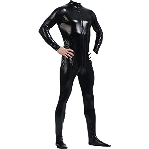 Gaibest Metallic Bodysuit Unisex Zentai Long Sleeve Shiny without Hood