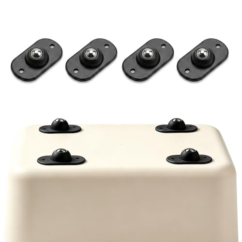 Image of Self Adhesive Caster Wheels, Appliance Wheels with 360 Swivel Mini Rollers, Small Appliance Slider for Coffee Maker Air Fryer Storage Box Trash Can Furniture (4, Black)