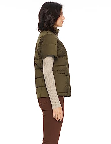 Orolay Women's Warm Insulated Vest Lightweight Stand Collar Cap Sleeve Jacket Zip up Gilet with Pockets3