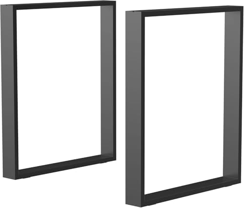 Patas Para Mesas X2. Patas Para Mesa De Cristal O Para Muebles. De Acero 60X72 Cm Estilo Industrial Negras Patas Para Mesas Comedor Escritorio O Mesa De Cristal Con Tornillos Y Protectores De Suelo