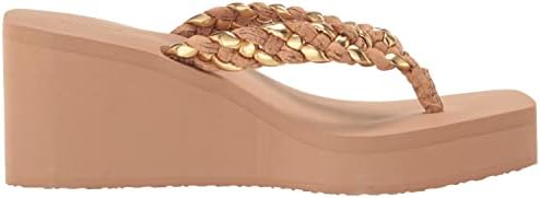 GUESS Women's DABER Wedge Sandal, Gold 710, 11 | Image 5