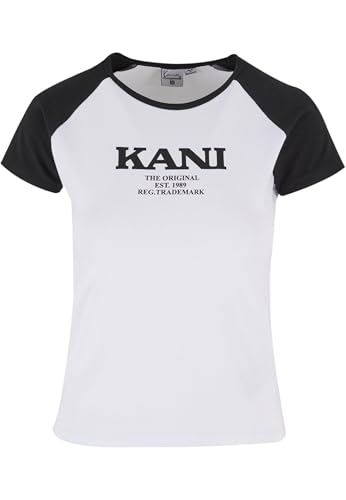Karl Kani Damen KW242-005-1 Retro Tiny Tee White/Black, L