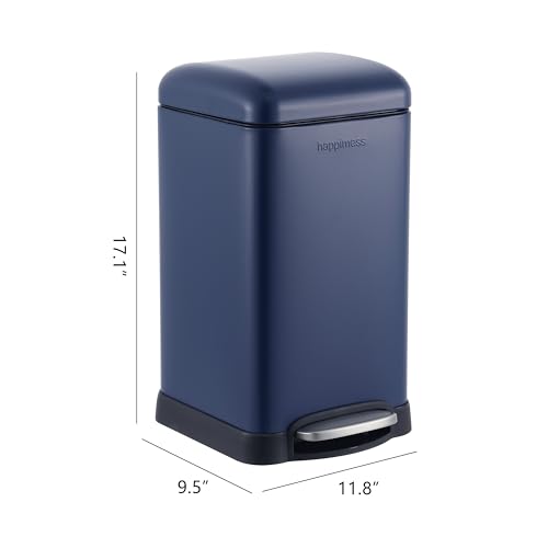 Image of happimess Betty Retro Mini 3.2 Gal Step Trash Can, Denim Blue