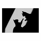 DunPei Wandkunst Leinwand Gemälde Modern Tier Flexible Katzen Leinwand Poster Bilder for Wohnzimmer Wohnkultur(Schwarz Weiß98)-50x70cm Ungerahmt