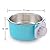2-in-1 Pet Hanging Bowl for Crates & Cages Removable Stainless Steel Dog Bowl with Plastic Puppy Feeder Food Water Bowl for Cat, Rabbit, Bird, Hamster, Ferret and other small animals (Blue)