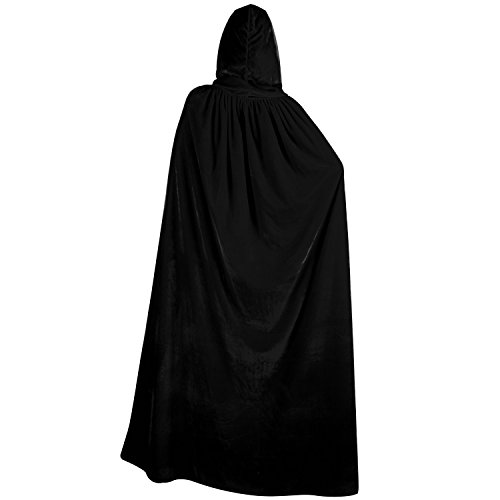 Acecharming Unisex Velvet Hooded Cloak,Adult Cloak Witch Costume for Halloween Christmas Party Cosplay Fancy Dress - Image 4