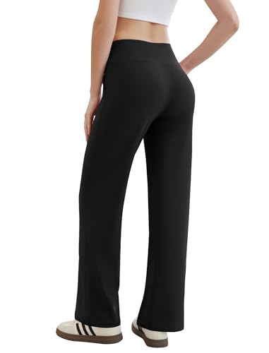 Womens Yoga Pants Wide Leg Work Dress Pants with Pockets Casual Lounge Trousers Elastic Waist Sweatpants2