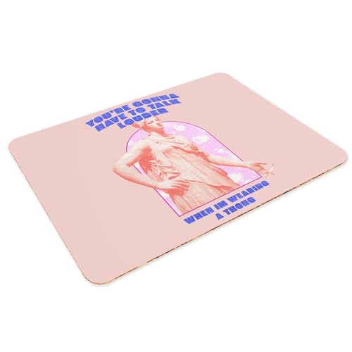 Sets de table rose vintage lot de 4 napperons liège 39,5x28,5 cm