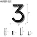 Metal House Numbers, Stainless Steel for Outside, Mailbox Numbers, House Address Signs, Coated Black, Modern Style, With Floating Appearance Kit (Black 3, 3 Inch)