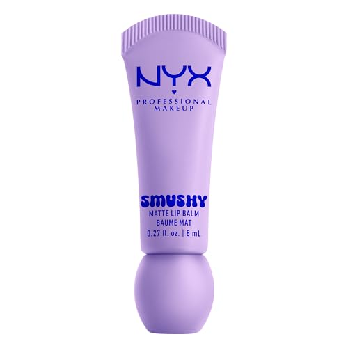 NYX PROFESSIONAL MAKEUP Smushy Matte Lip Balm, Tinted Lip Moisturizer with Soft, Matte Finish - Sugar Smush (Transparent)