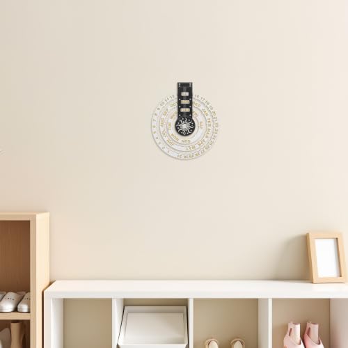 Calendario perpetuo de pared Veemoon de diseño estético en madera 6
