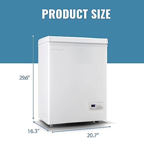 Chest Freezer Small Deep Freeezer with 2 Removable Baskets, Compact Freezer with Digital Control Panel accurate to 1 ℉, Mini Freezer for Homes Garages Basements White