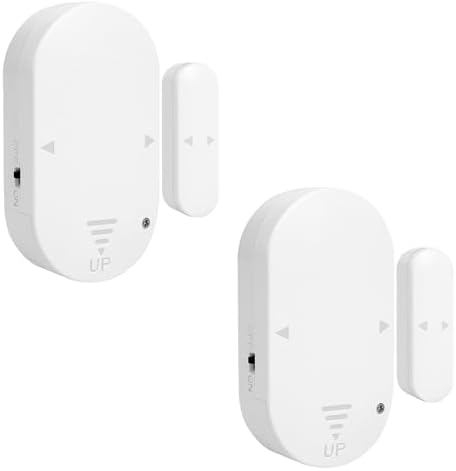 Cuteefun Alarma Puerta con Sirena, Sensor de Vibración de Rotura de Cristal de 2 Paquetes, 130dB Alarma Ventanas y Puertas, Alerta de Batería Baja, Se...