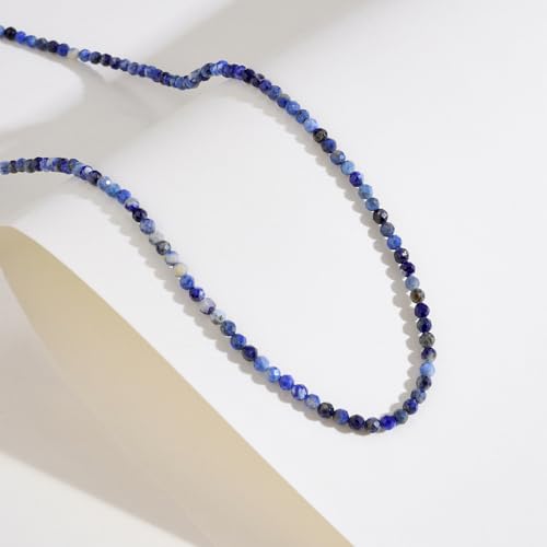 Crystal Choker Necklace for Women 3mm Handmade Natural Stone Beaded Necklace Healing Crystal Necklace Gemstone Necklace Crystal Bead Necklace for Women4