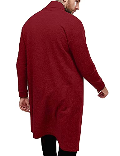 Pacinoble Men's Shawl Casual Cardigan Long Sleeve Drape Cape Lightweight Open Front Long Length Cardigan3